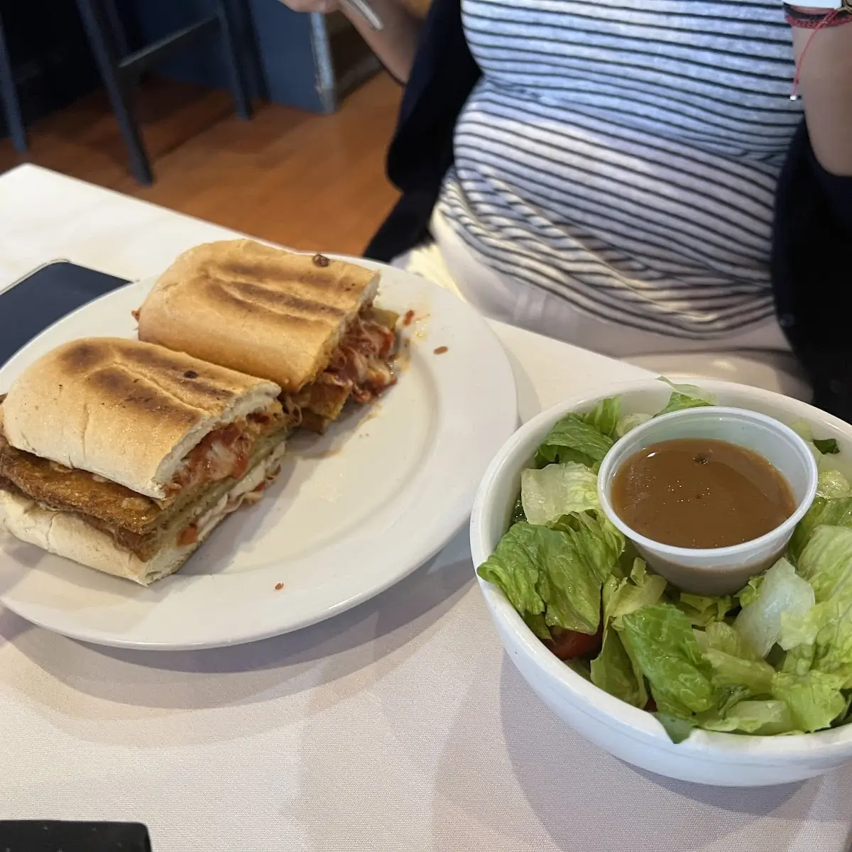 Eggplant Parmigiana with Salad