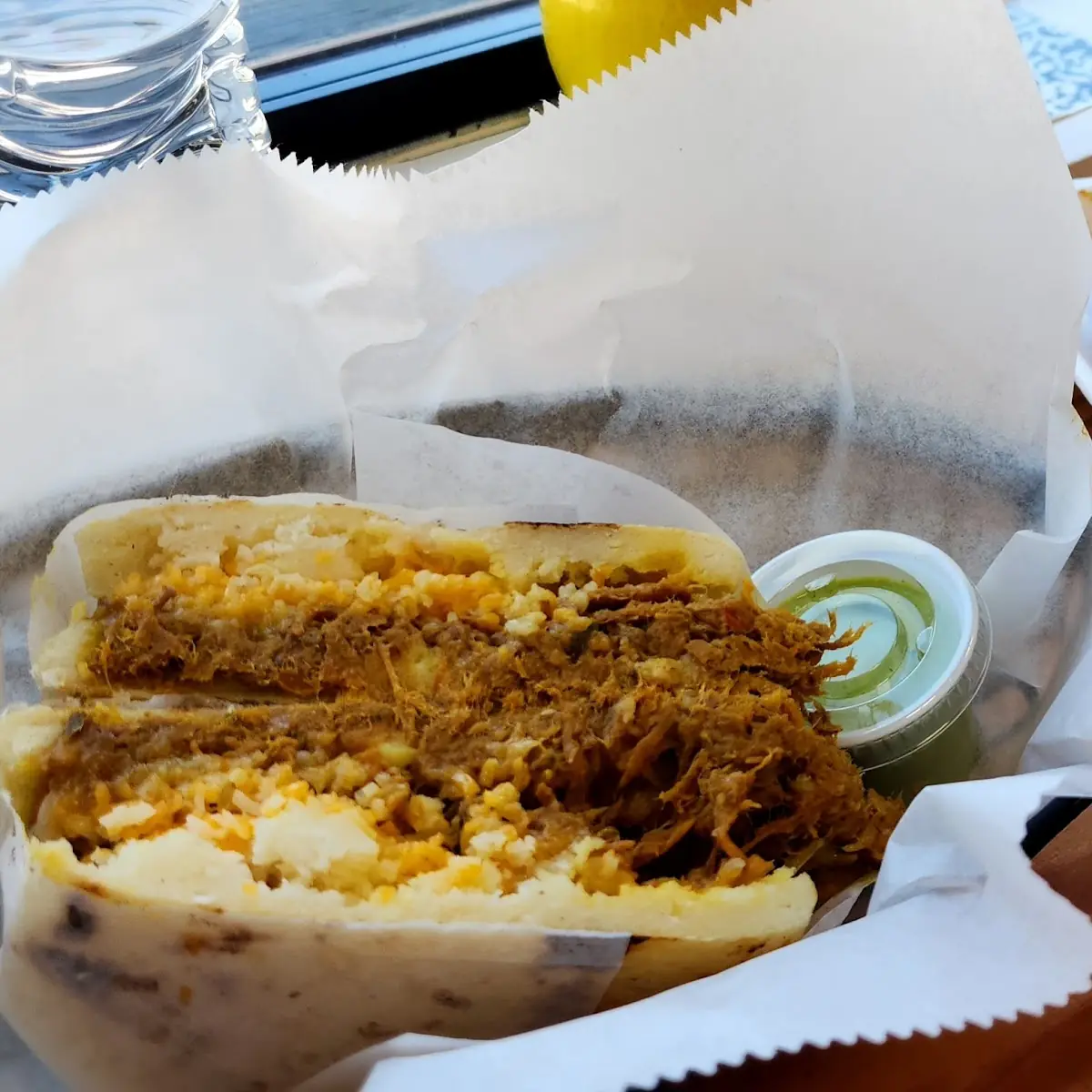 Shredded Beef Arepas Grilled