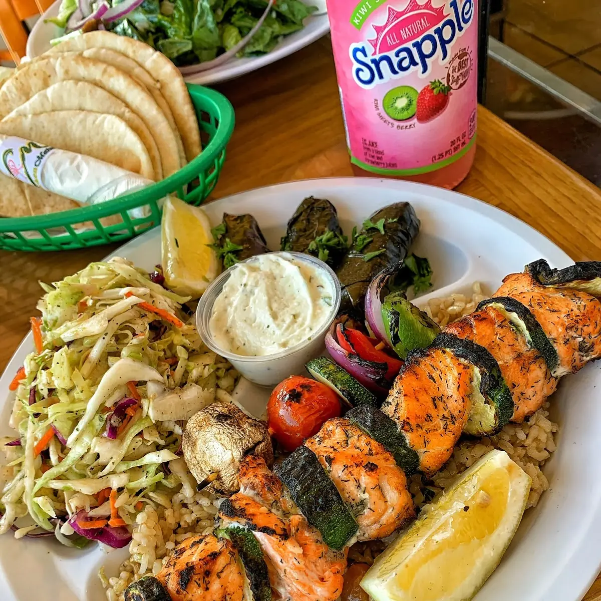 Garlic Chicken Kabob Plate