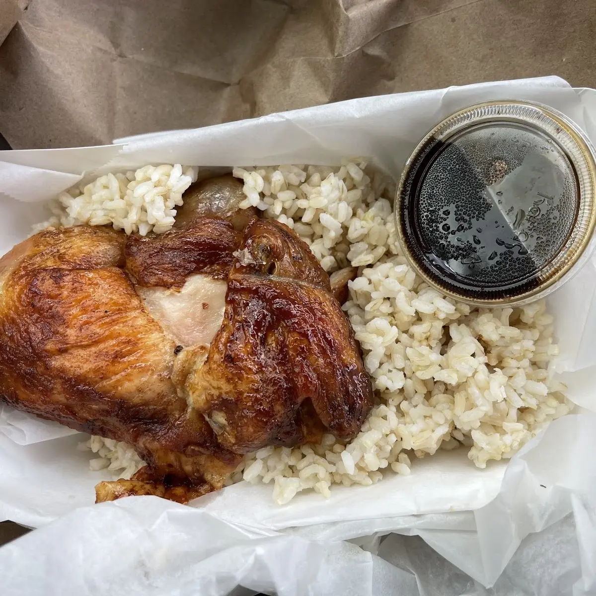 Quarter Chicken with Brown Rice