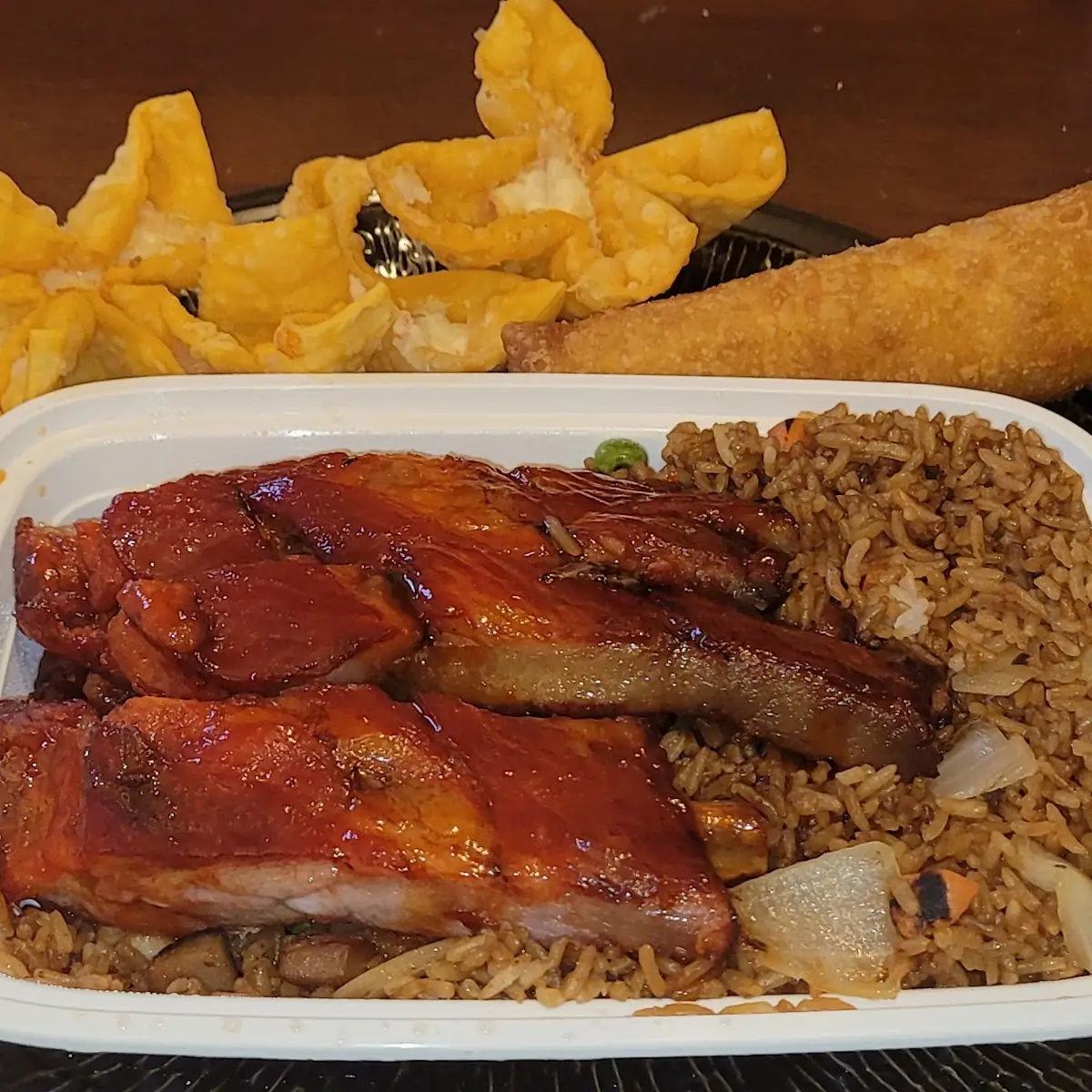 BBQ Spare Ribs Combo Added Crab Rangoon