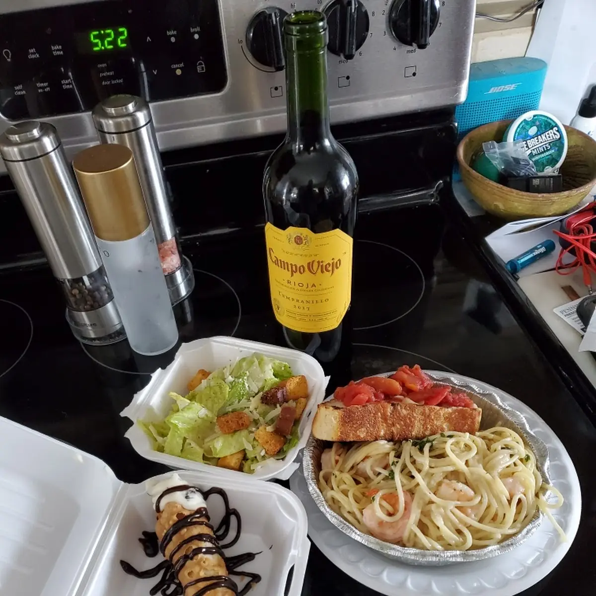 Salad and Shrimp Scampi