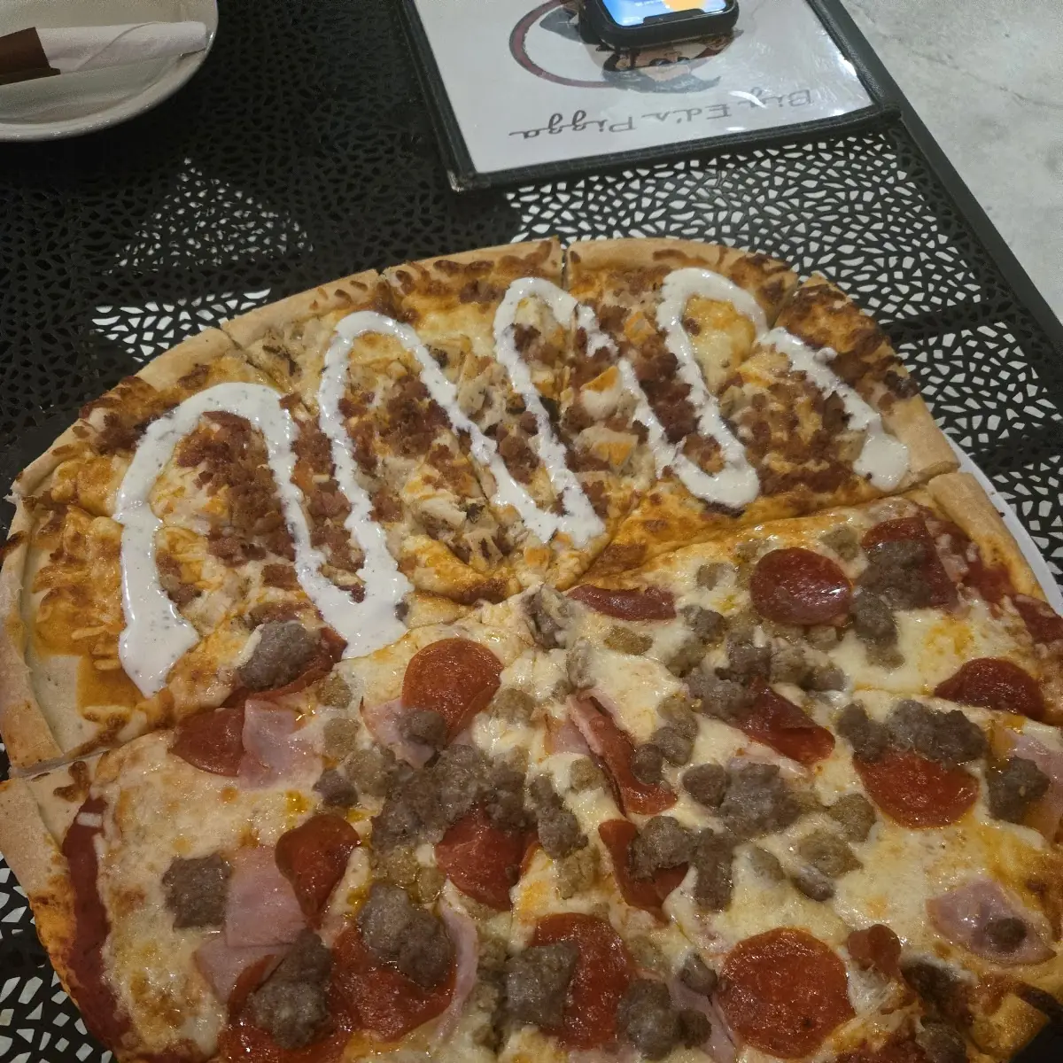 Bacon Buffalo Chicken Pizza