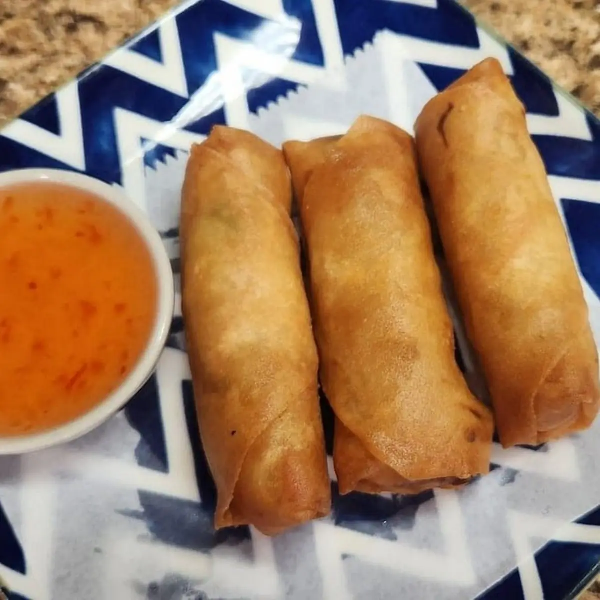 Crispy Golden Spring Rolls with Sauce
