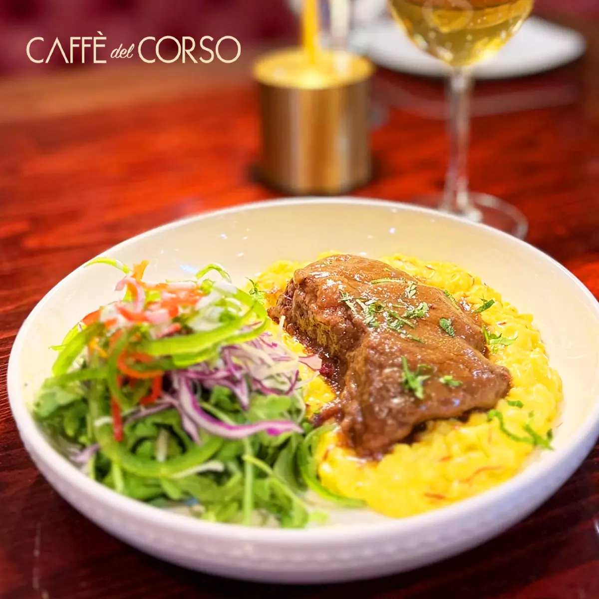 Braised Short Ribs with Saffron Risotto