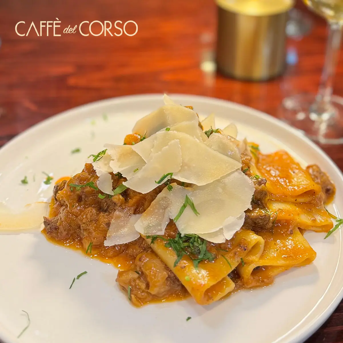 Paccheri with Oxtail Ragu & Shaved Pecorino