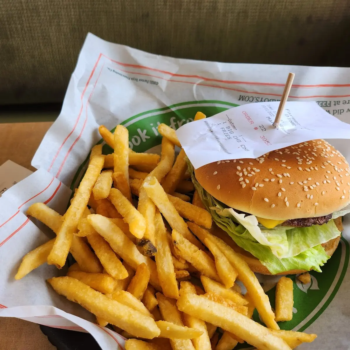 Farmer Boys Cheeseburger Combo