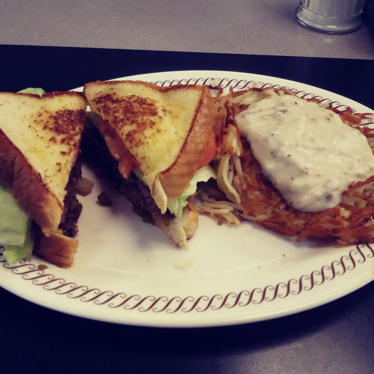 Patty Melt with Jalapenos Hash Brown and Gravy