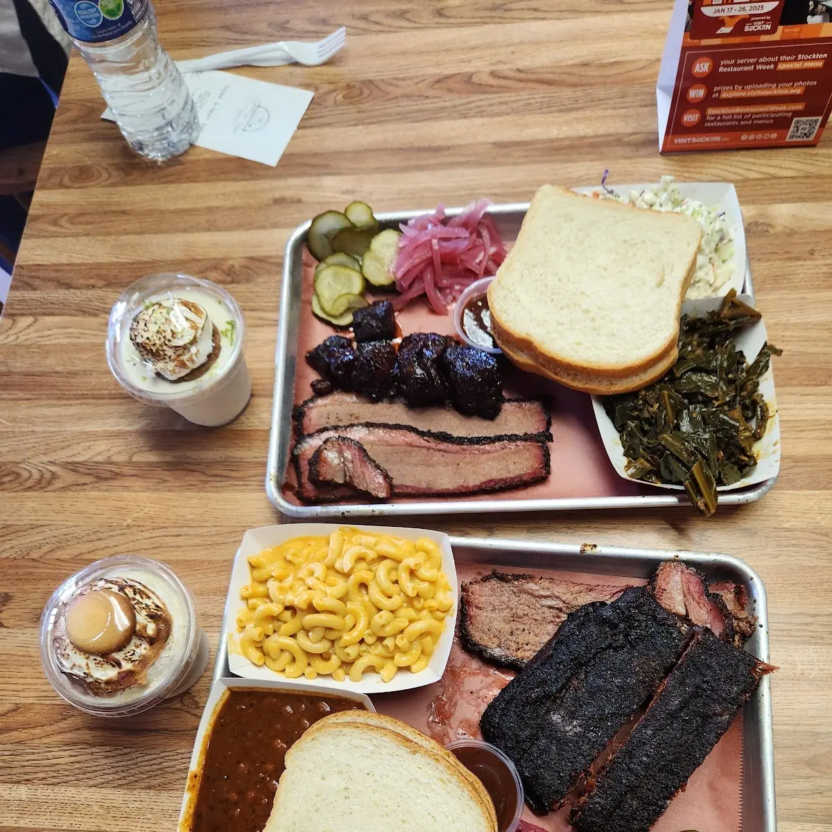 Smoked Brisket with Beans and Coleslaw