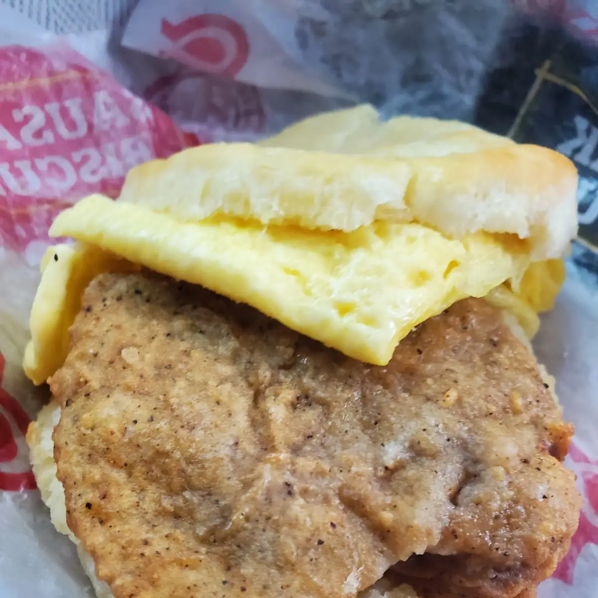 Steak and Egg Biscuit