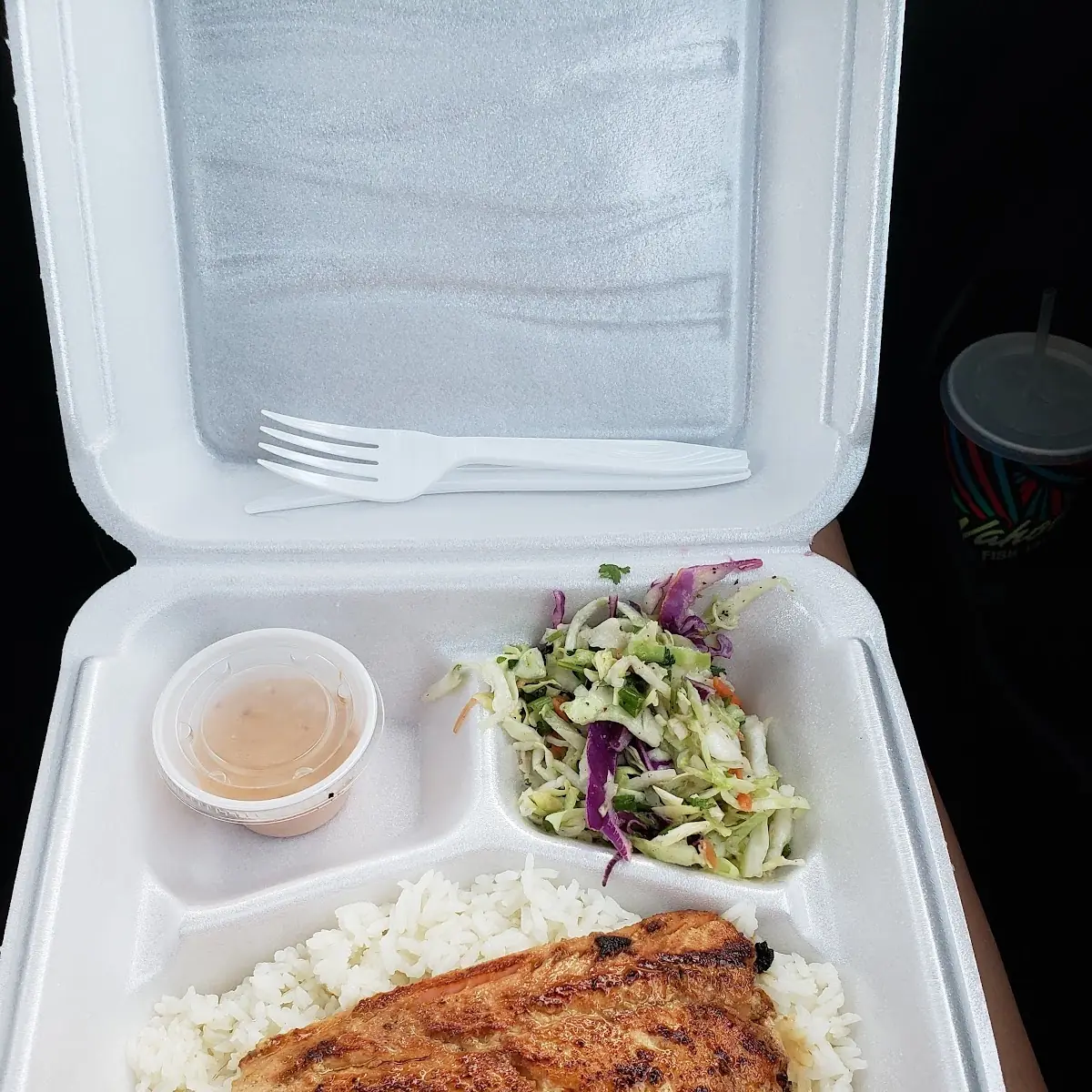 White Rice and Coleslaw