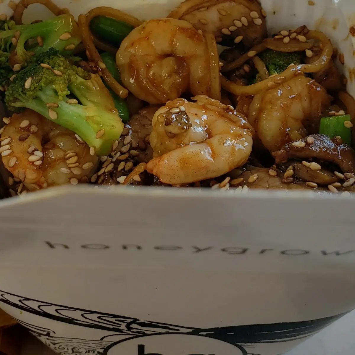 Garlic Sesame Shrimp and Beef with Broccoli