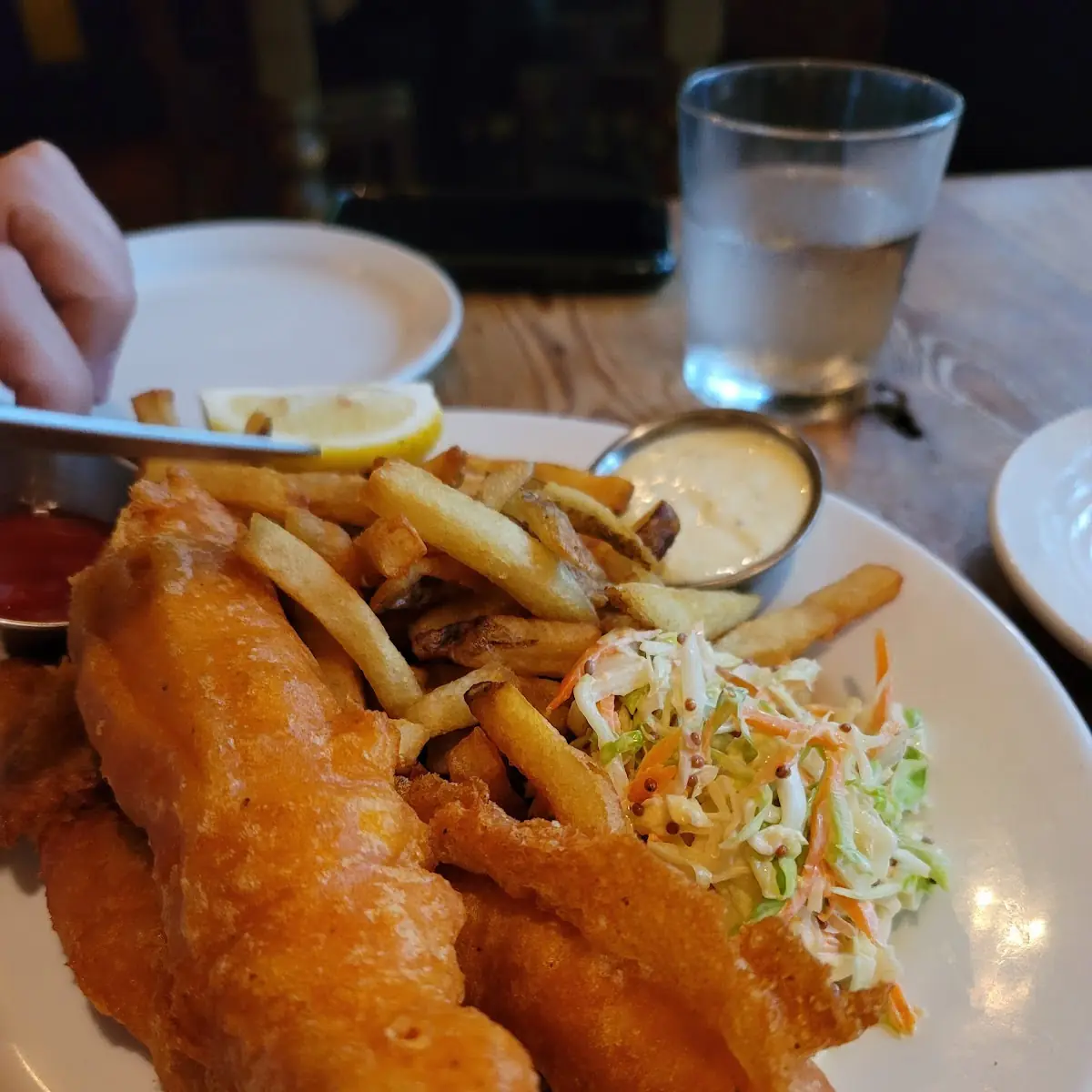 Fish and Chips with Sauces