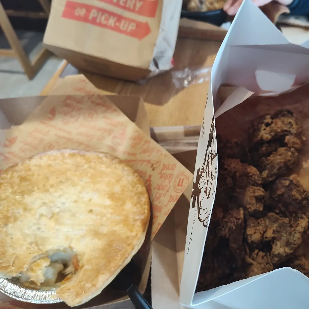 Chicken Pot Pie & Breaded Livers