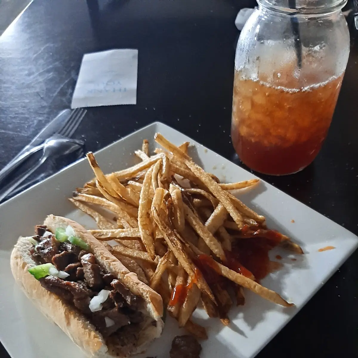 Philly Steak Sandwich & Fries