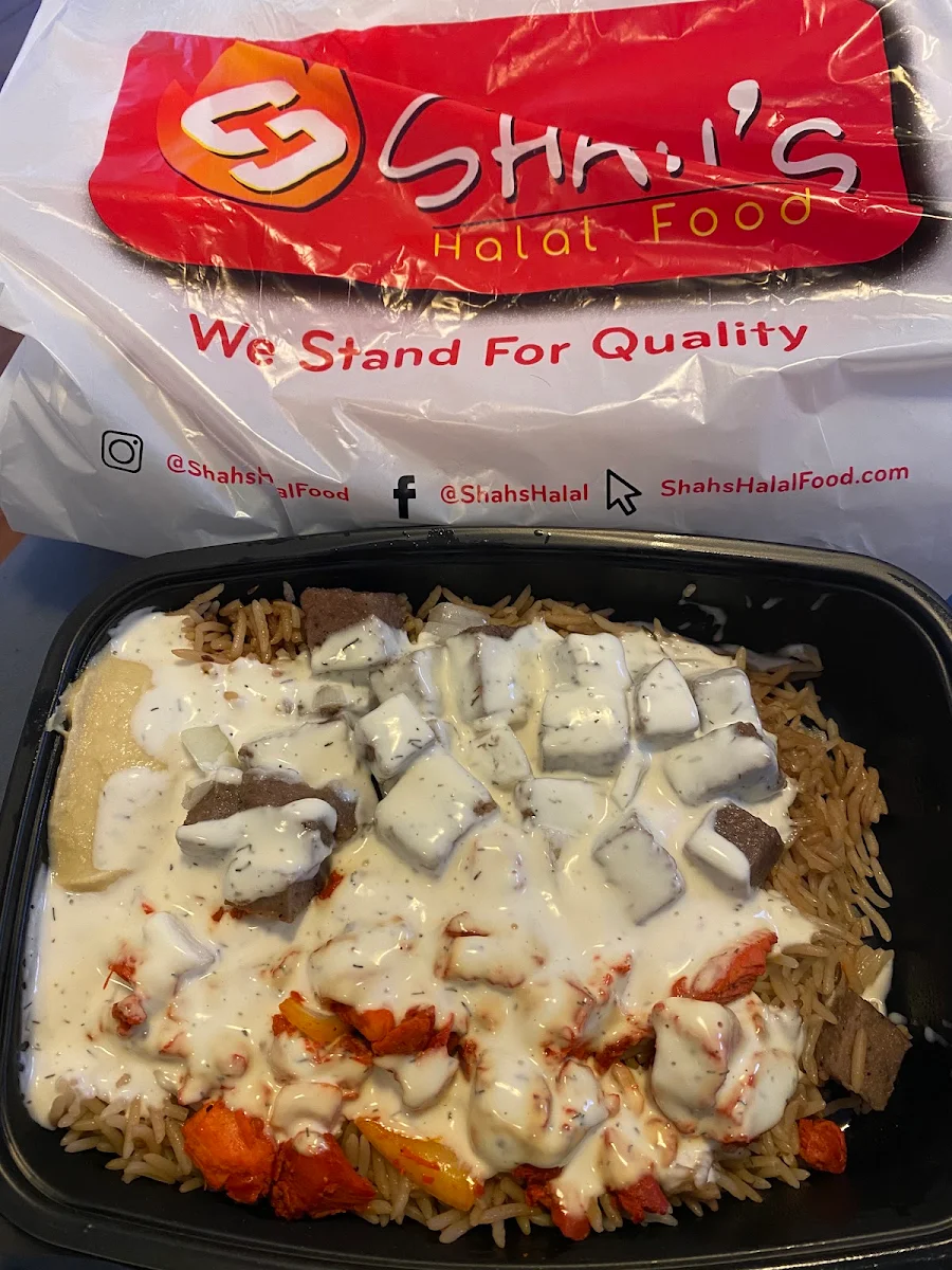 Chicken and Lamb over Rice Platter, Shah's Halal Food