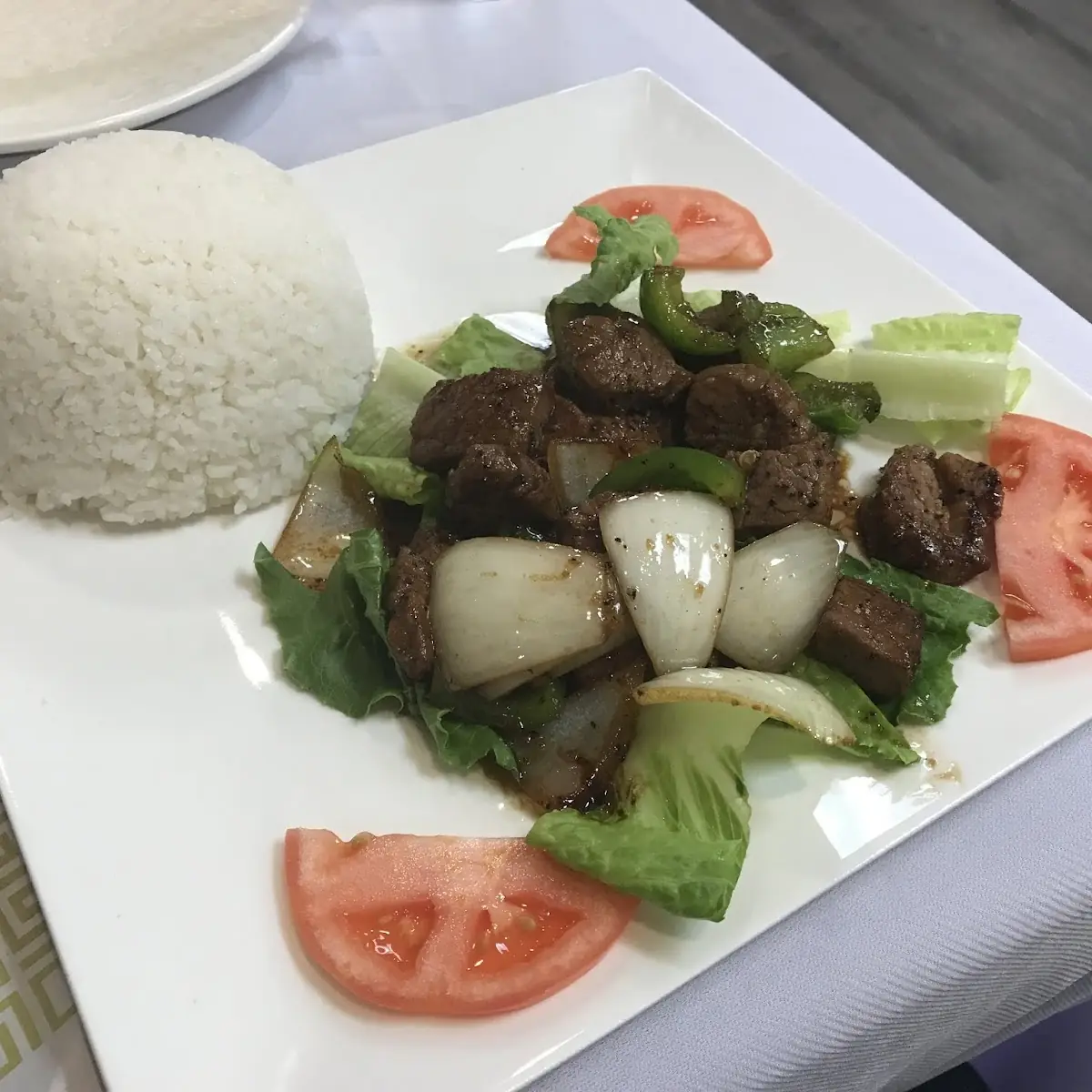 Stir Fried Cube Beef Rice - Com Bo Luc Lac