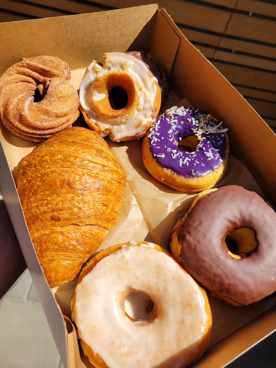 Basic Dozen-Four Each of Vanilla Bean Maple and Chocolate Donuts