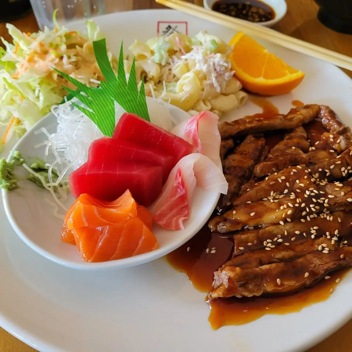 Grilled Beef ( Ribeye) Teriyaki with Tempura or Crab Roll