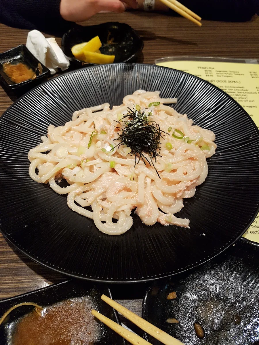 Mentaiko Udon Udon Noodle Stir-Fried in Cod Roe Sauce, Sushi Garden Metro