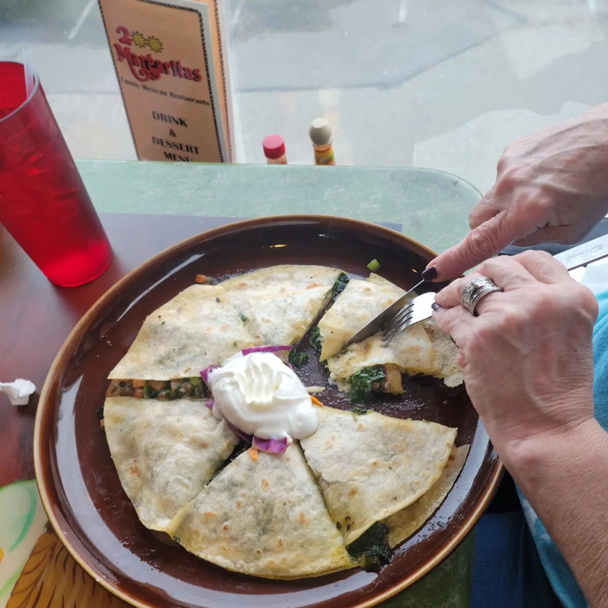 Spinach Mushroom Quesadilla