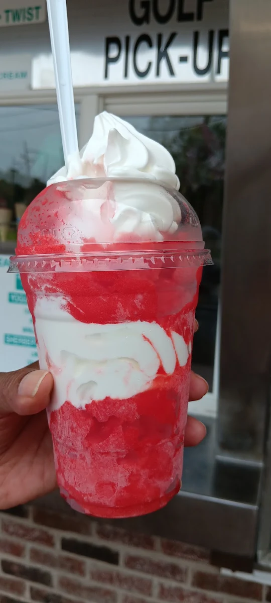 Cherry Gelato with Vanilla Ice Cream