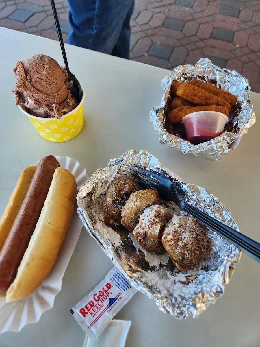 Hotdog Sunday Mozzarella Sticks and Fried Oreos