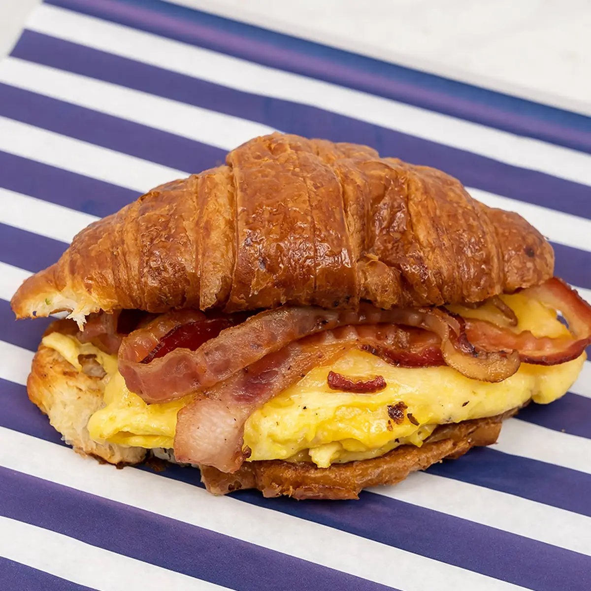 Bacon Egg & Cheese Croissant w Wedges