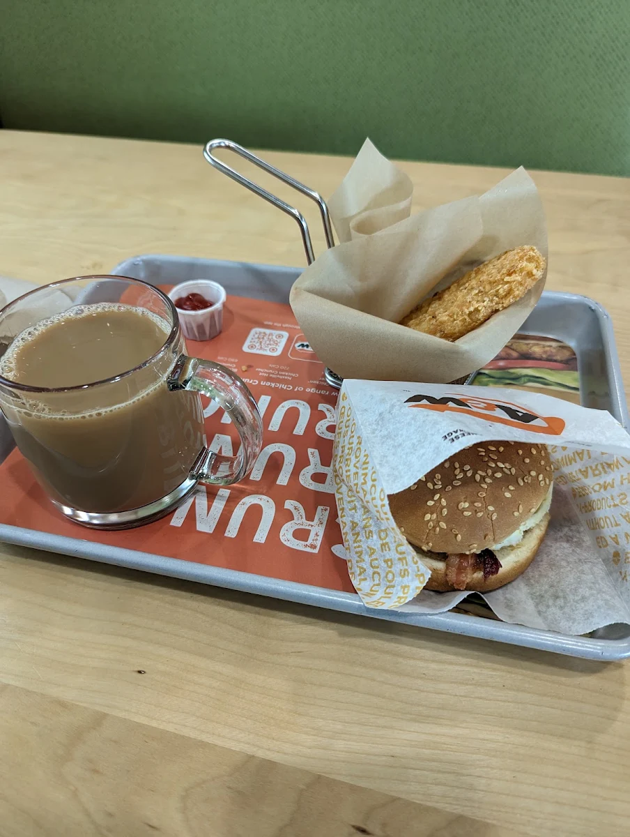 Breakfast Sandwiches Hashbrown and Coffee