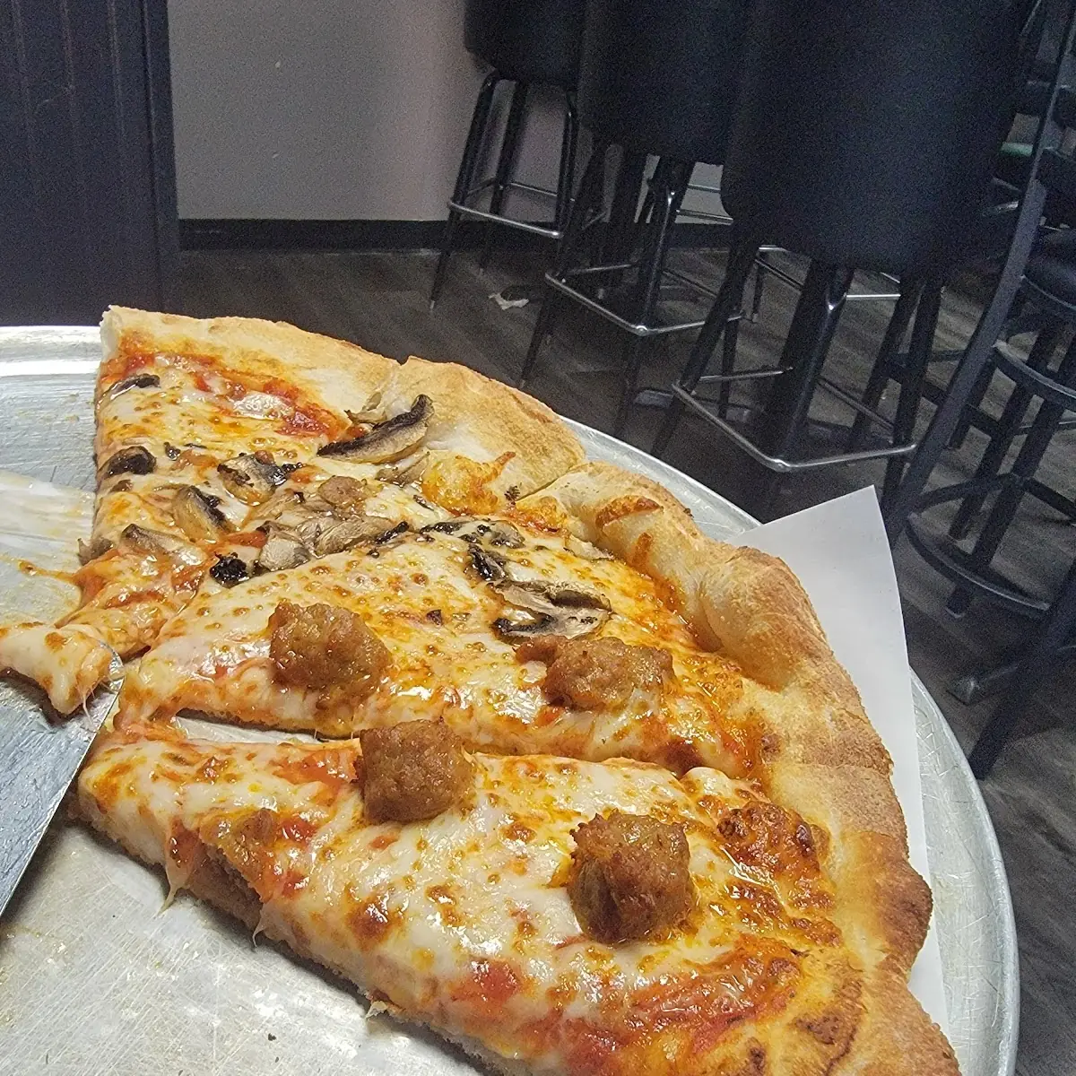 Half Sausage Half Mushroom Pizza