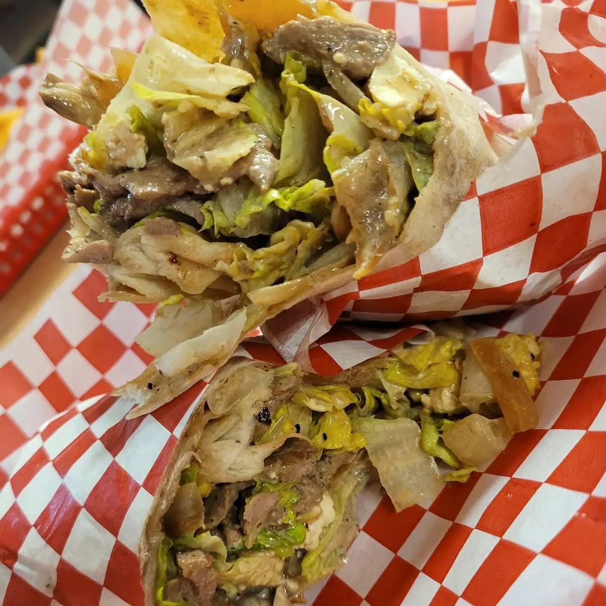Steak and Blue Cheese Salad in a Wrap