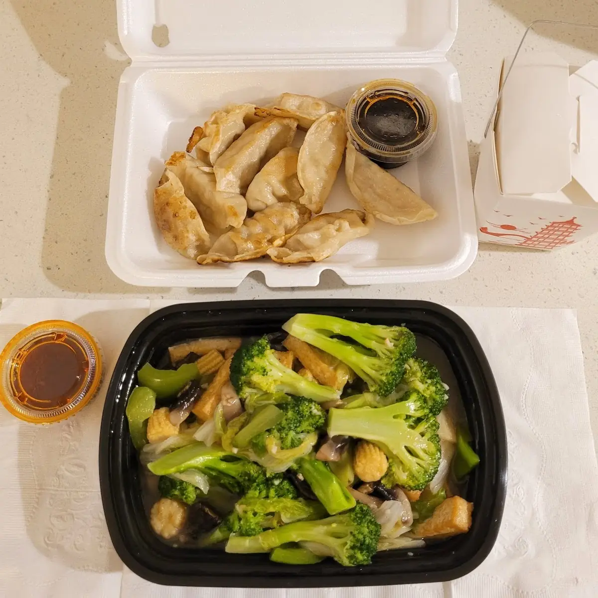Fried Dumplings with Vegetable Combo & Tofu