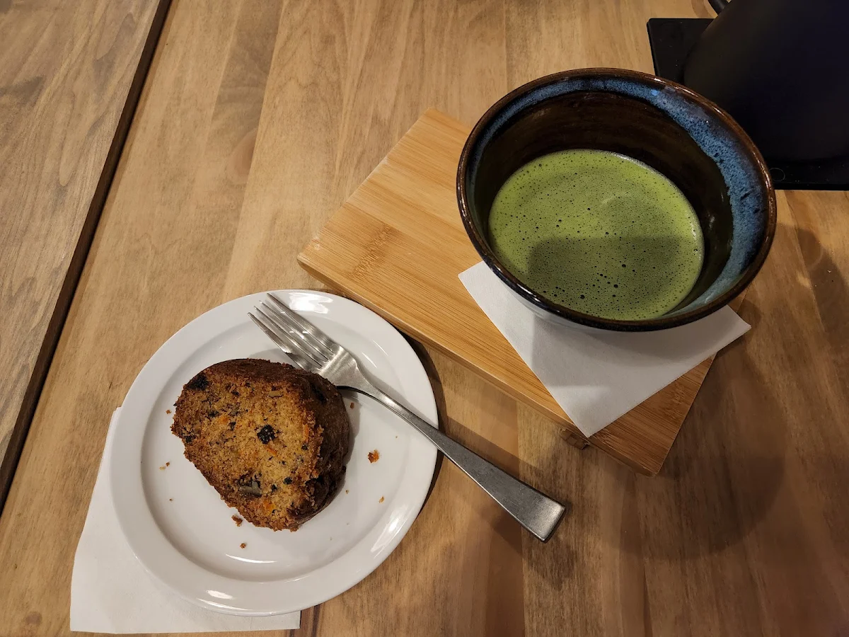 Macha Tea and Carrot Cake