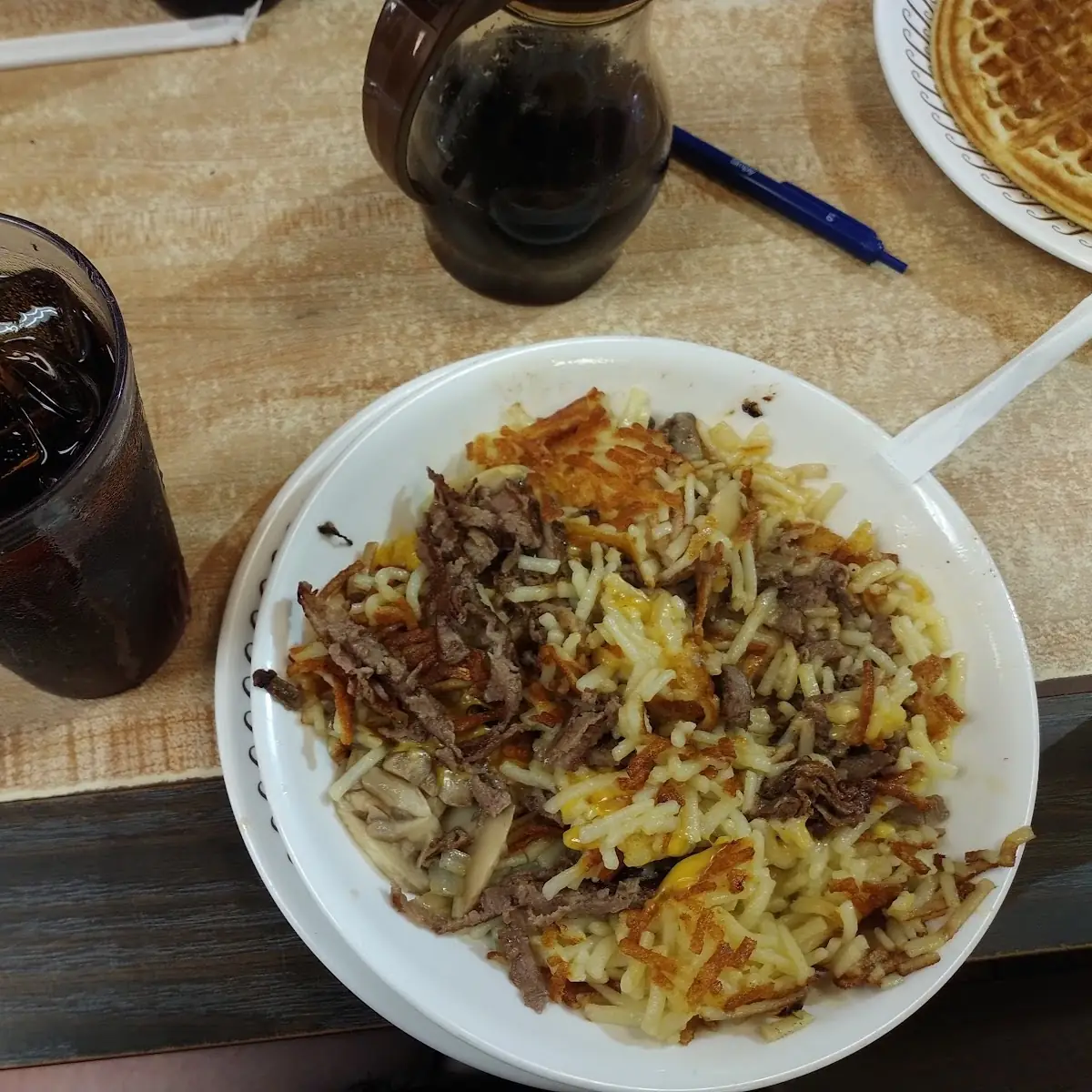 Cheese Steak Has Brown Bowl