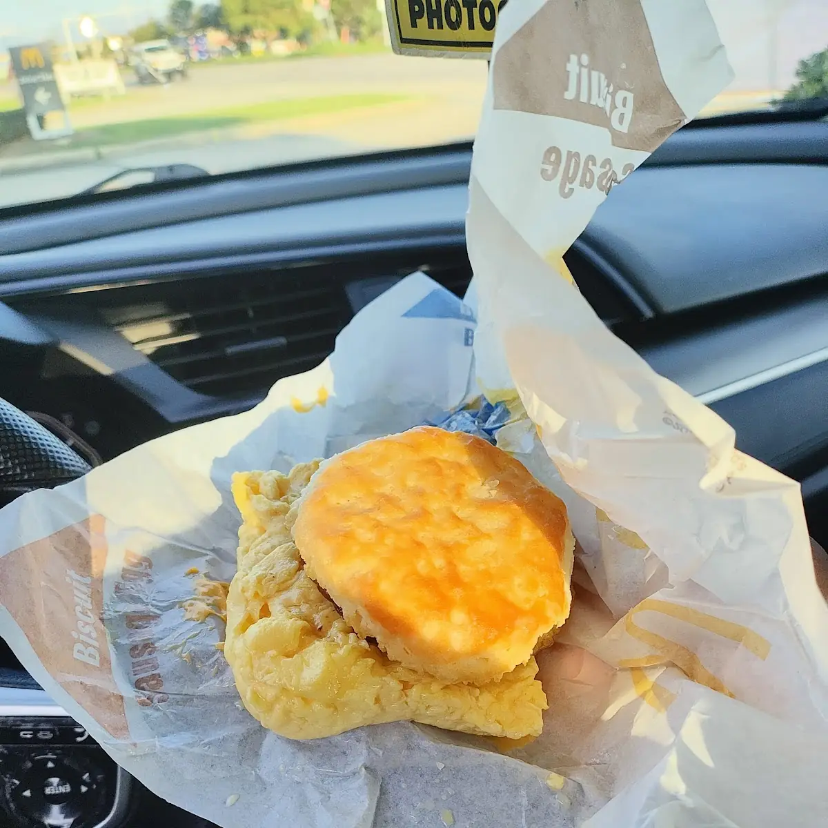 Sausage Egg and Cheese Biscuit Substitute the Egg for a Scramble