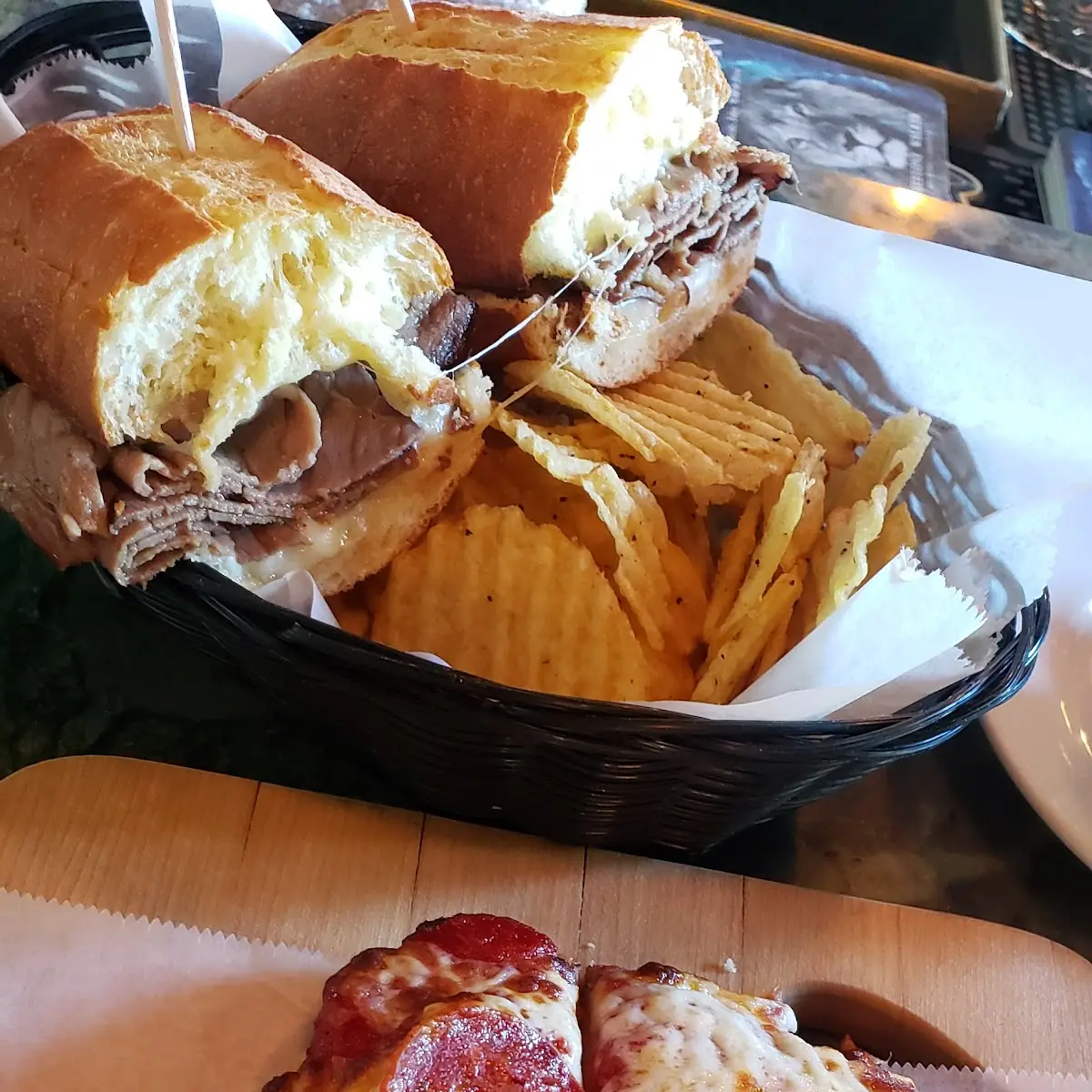 Chorizo Flat Read and French Dip Sandwich