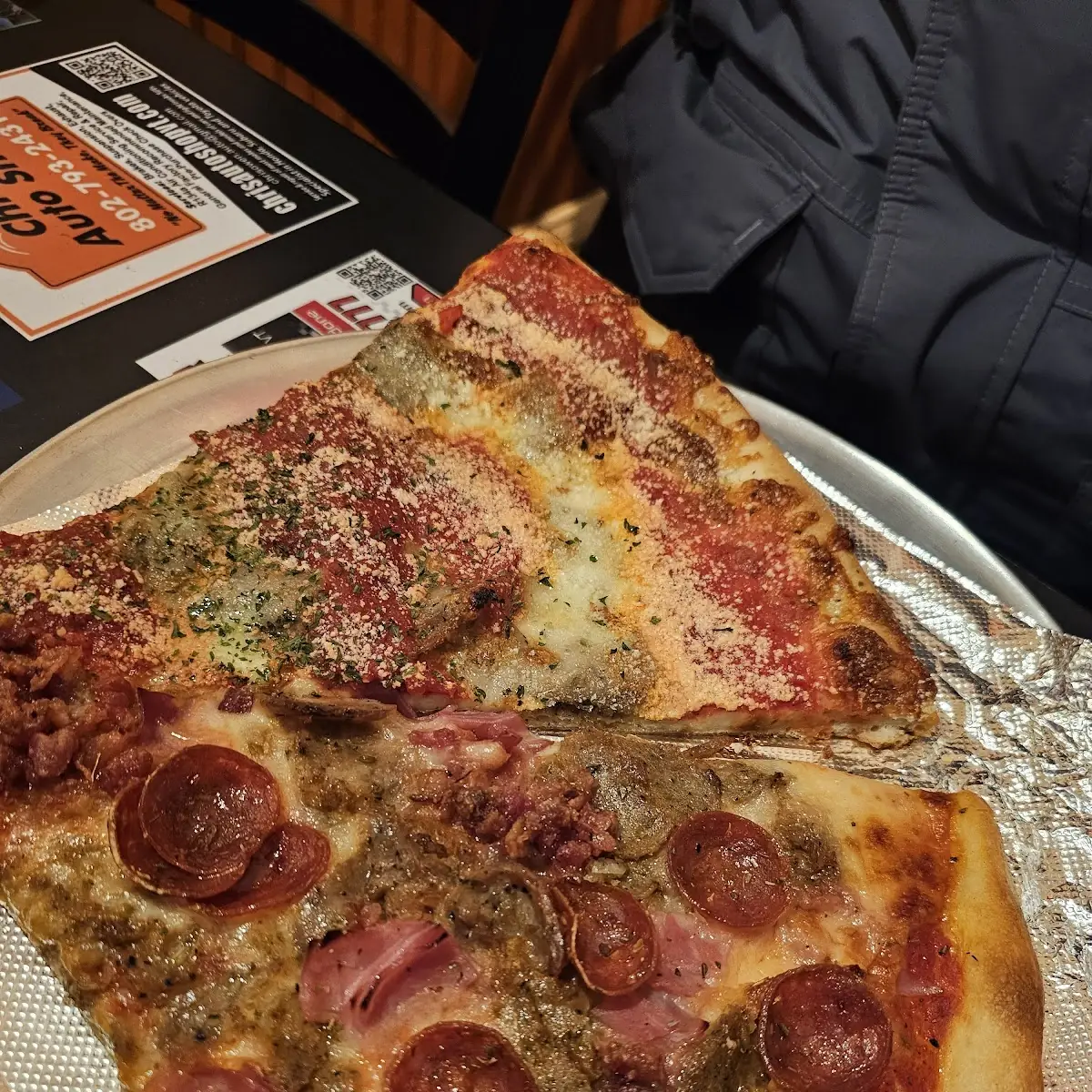 Lasagna Pizza and Meat Lovers Pizza