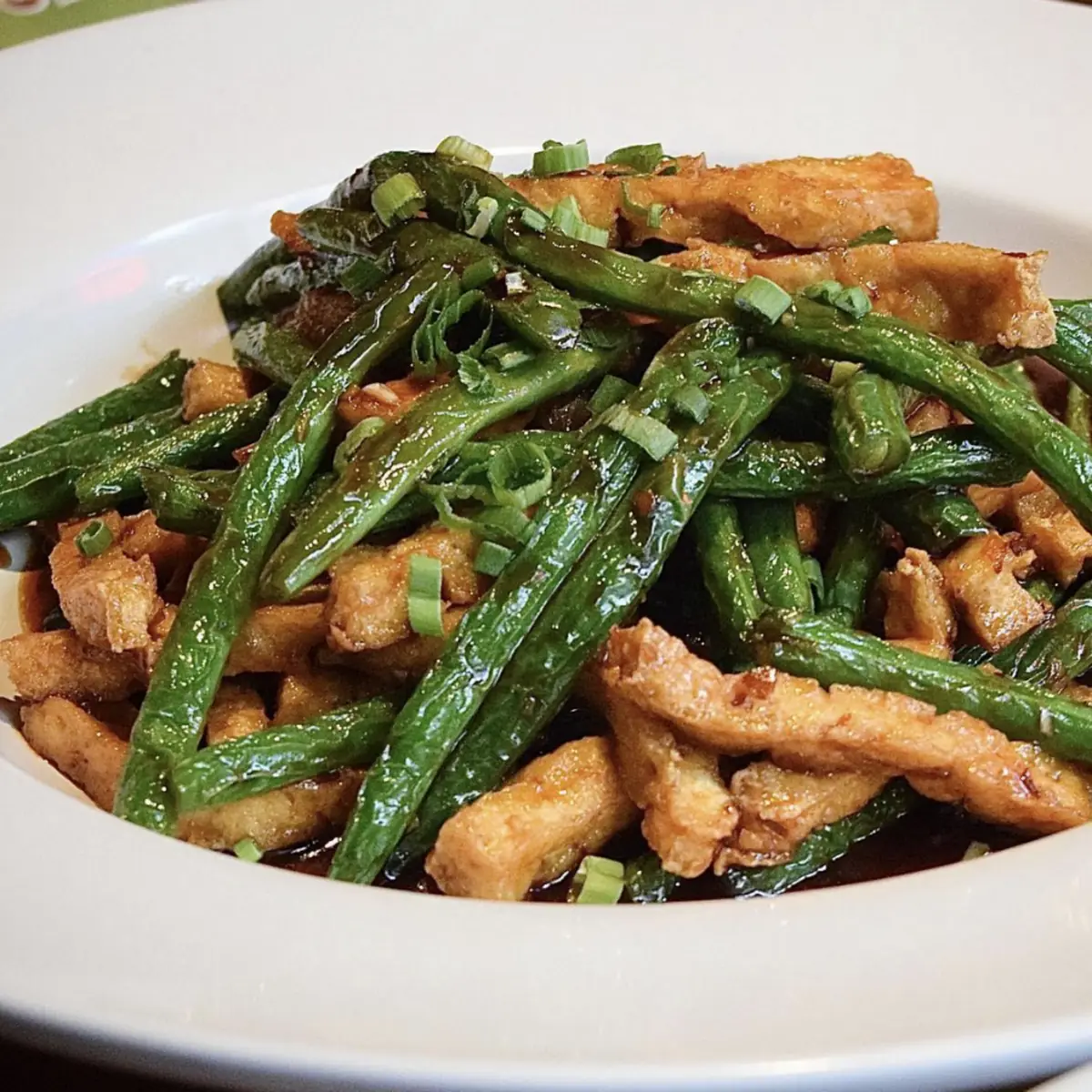 String Bean and Bean Curd with Garlic Sauce