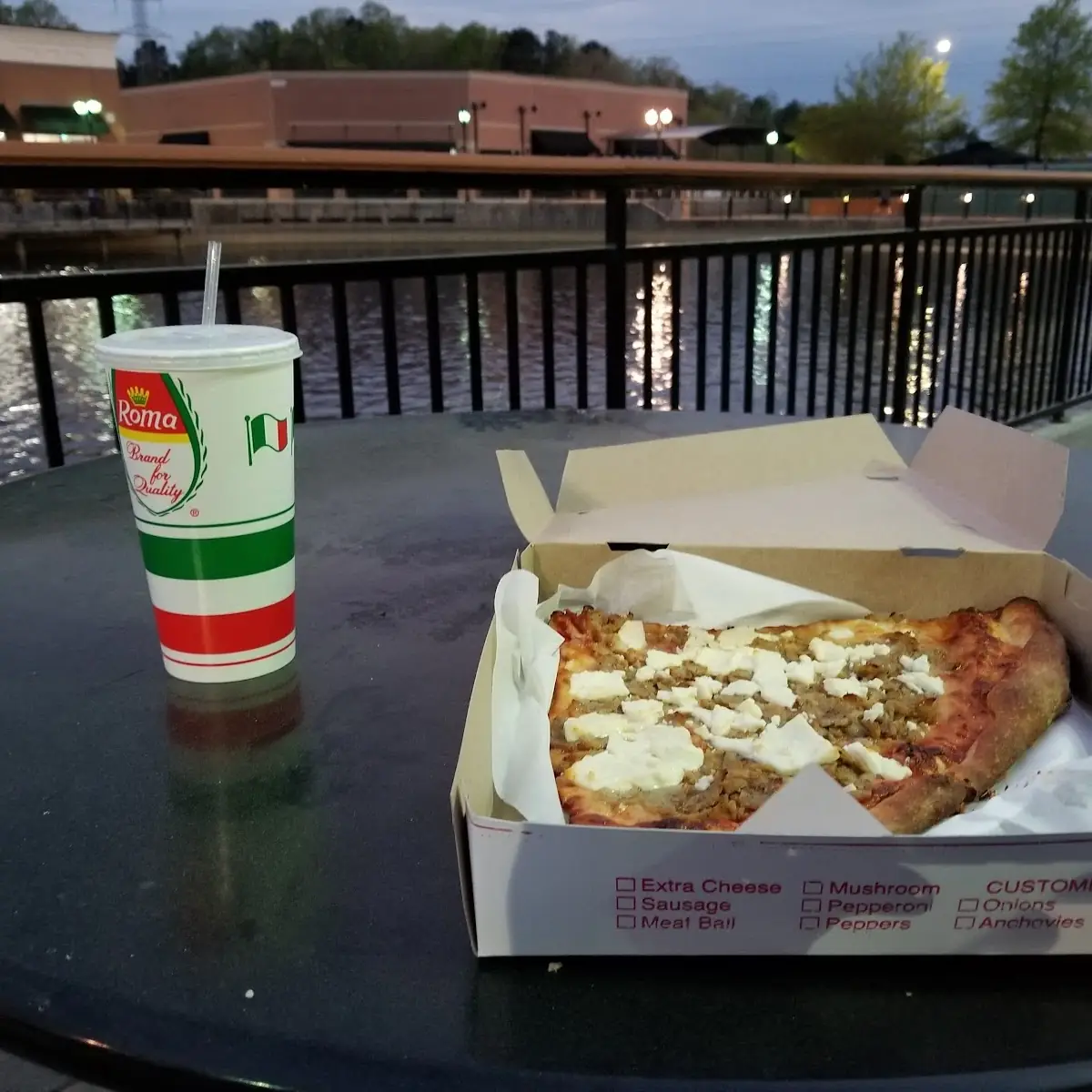Pizza with Meatball and Feta Cheese