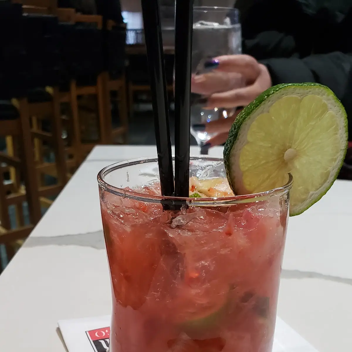 Strawberry Hibiscus Caipirinha