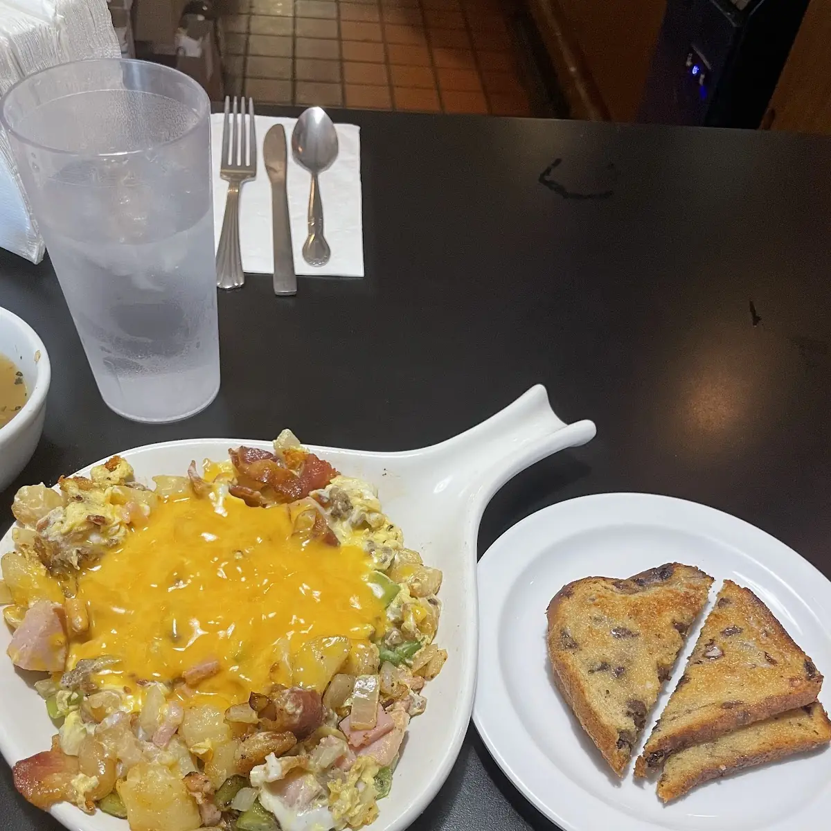 Breakfast Skillet w Raisin Bread