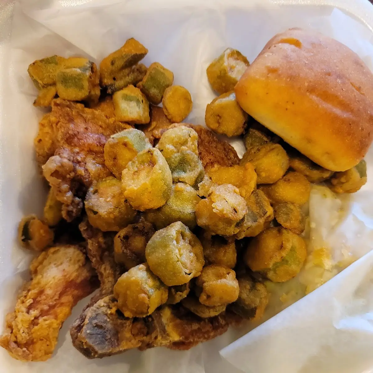 Pork Chop and Fried Okra
