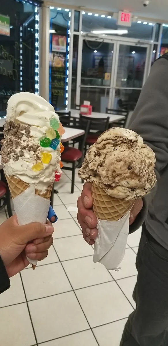 Vanilla Soft Serve on Left