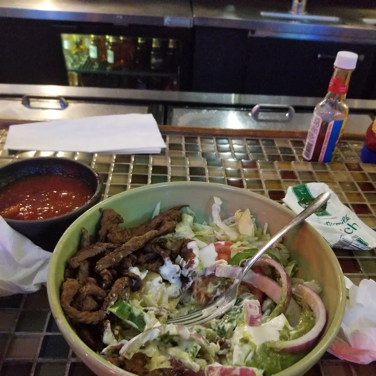 A Steak Taco Salad Minus the Taco Shell