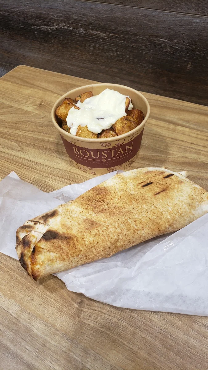 Chicken Shawarma and Garlic Potatoes, Restaurant Boustan