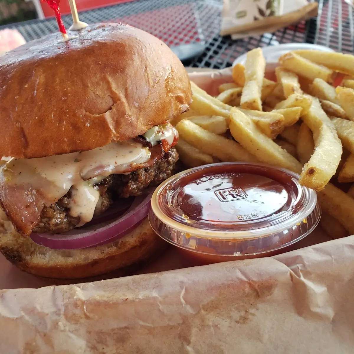 Double Cheeseburger and Seasoned Fries