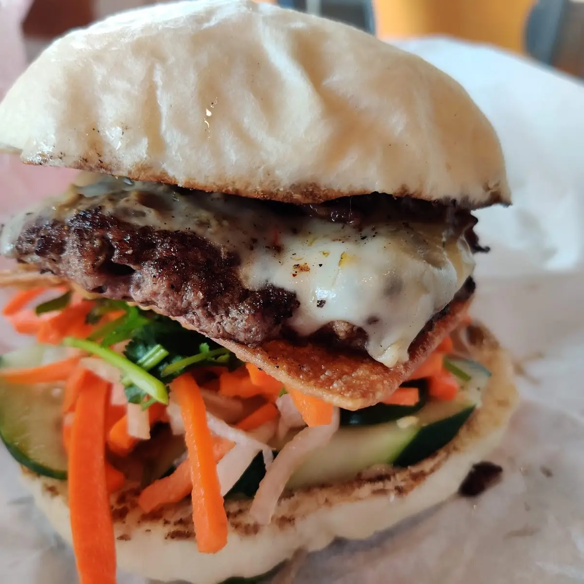 Honey Glazed Bacon Burger Bao