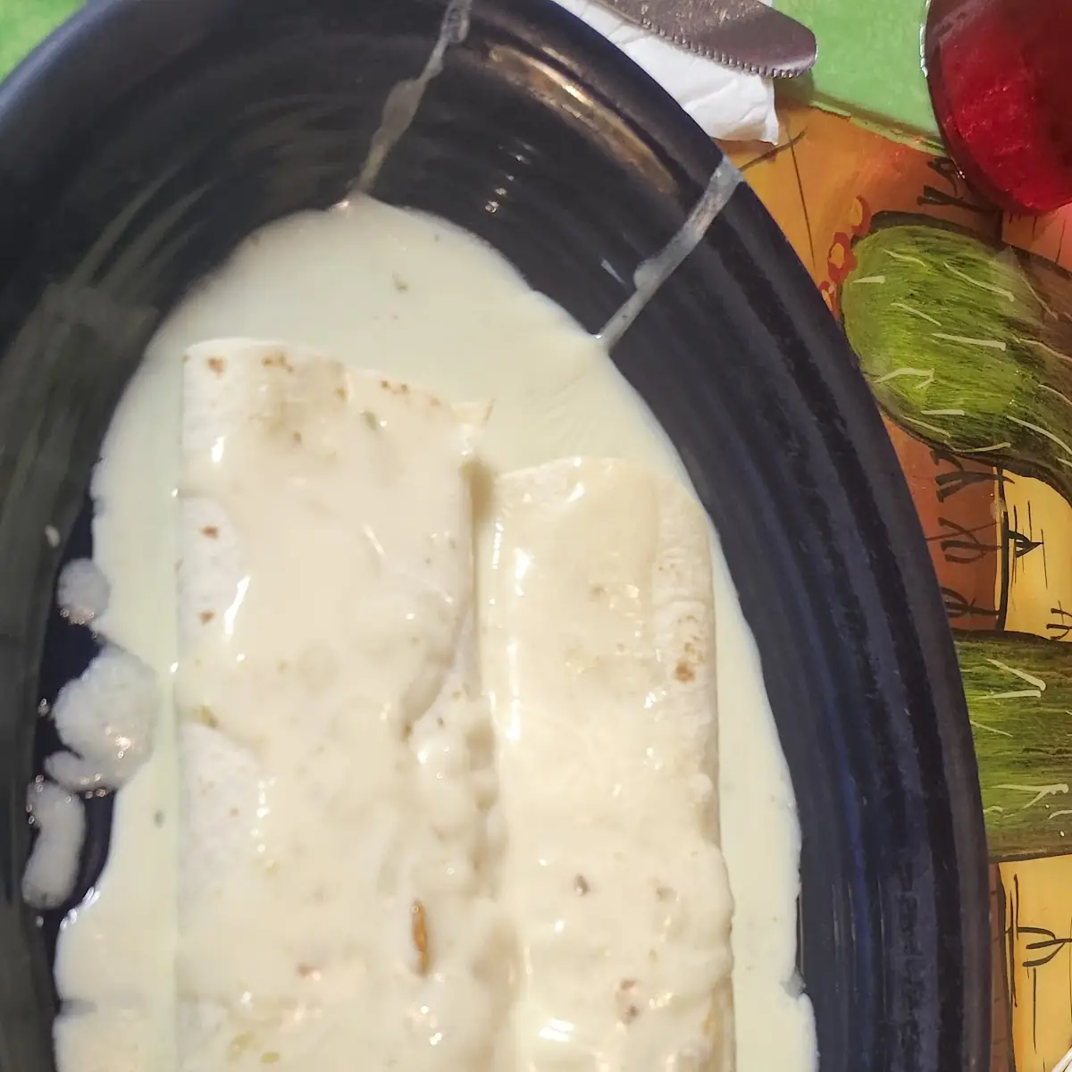Bean Burrito with Cheese Sauce