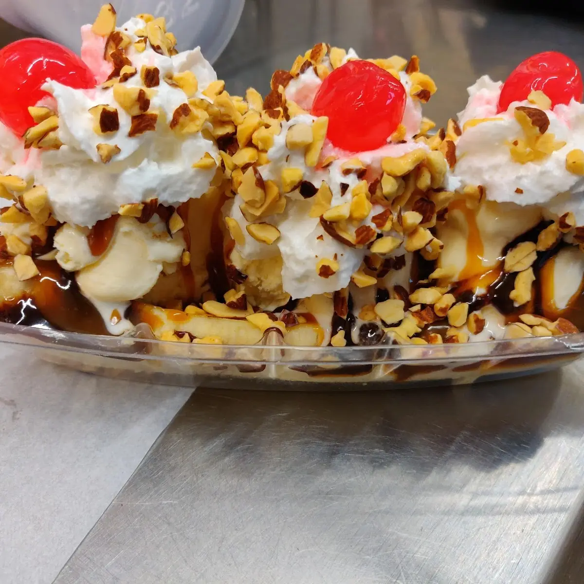 Banana Split with Toasted Almonds