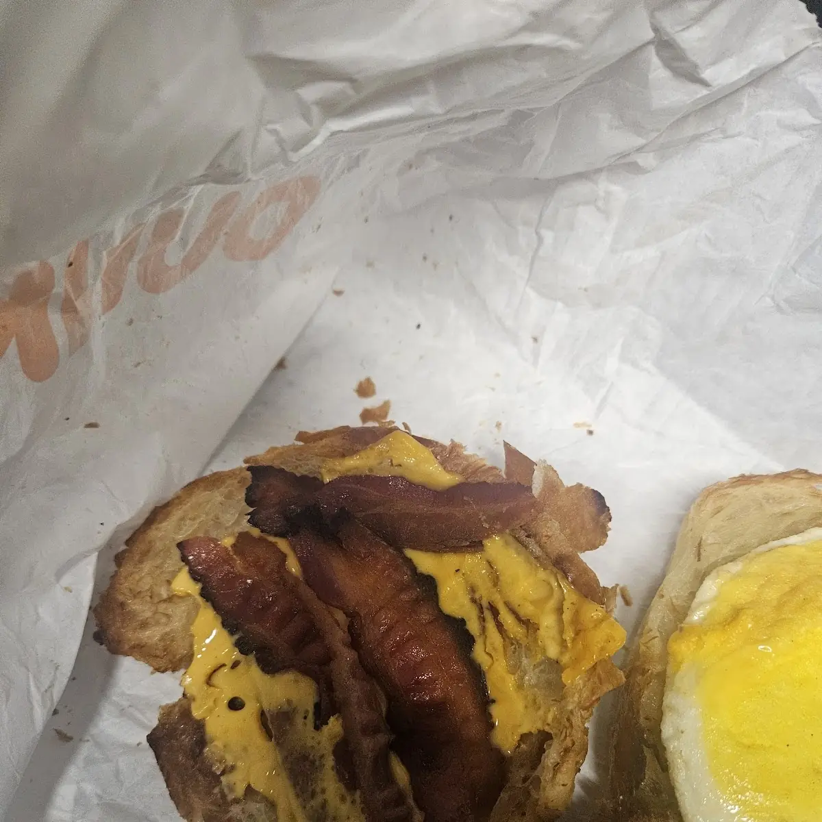 Burnt Bacon Egg and Cheese Croissant